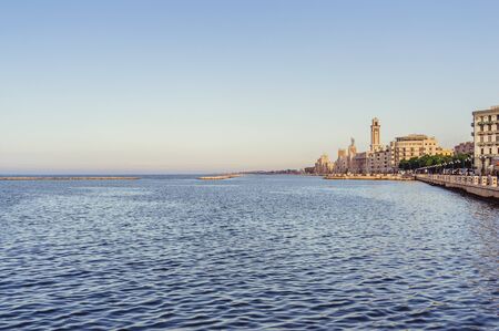Warm evening in Italy on the sea shoreの写真素材
