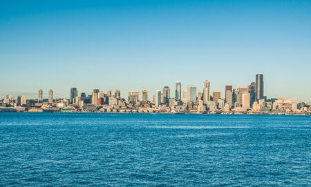 Seattle skyline on a sunny afternoonの写真素材