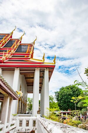Buddha temple with cloudy sky on the backgroundの写真素材