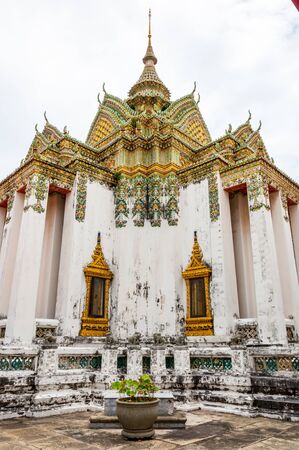 White ancient buddha temple in Thailandの写真素材