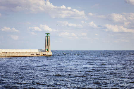 Small lighthouse in Baltic Seaの写真素材