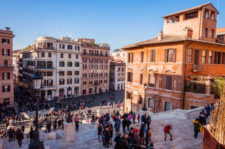 Rome, Italy - Dec 25, 2017 -View on the city from spanish stairs in Romeのeditorial素材