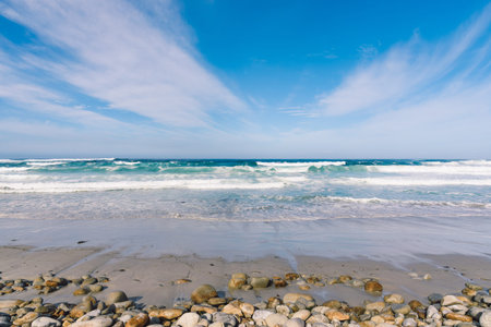 Large stones on the ocean beach
