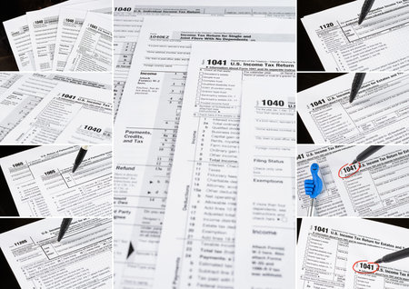 Form 1040 Individual Income Tax return form. United States Tax forms. American blank tax forms. Tax...