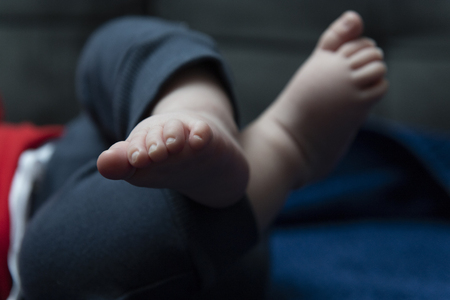 Little baby boys feetの写真素材
