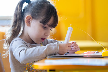 Beautiful little girl having fun at school