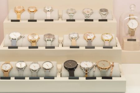 Luxury watches in a store の写真素材