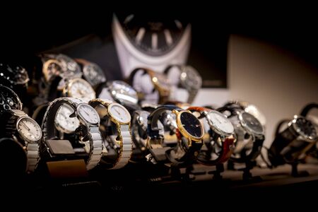 Luxury watches in a store の写真素材