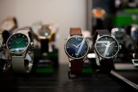 Luxury watches in a store