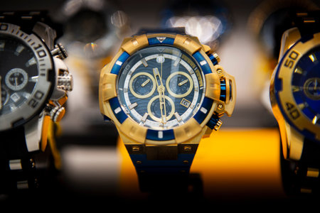 Luxury watches in a store