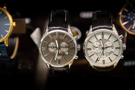 Luxury watches in a storeの写真素材