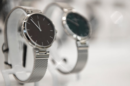 Luxury watches in the store