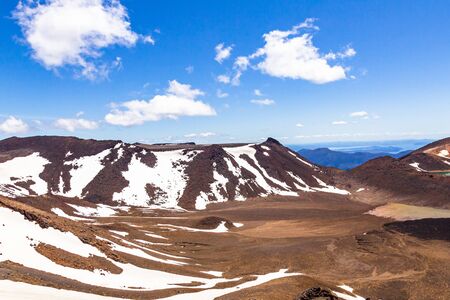 Snow cliff. Tongariro alpina track. North island new zealandの写真素材