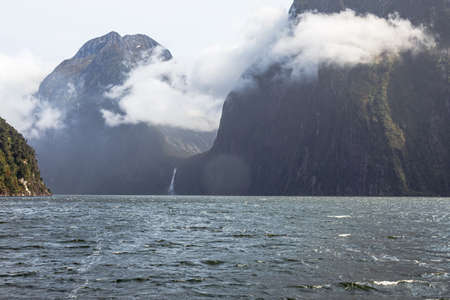 Rainy weather in Fiordland National Park. New Zealandの写真素材