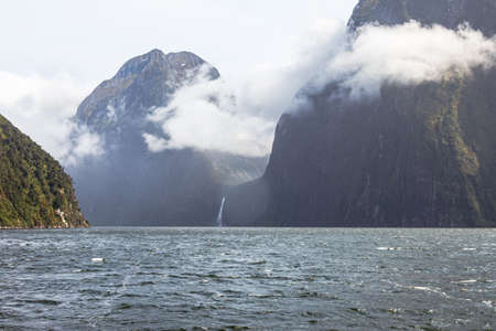 Ð¡loudy day in Fiordland National Park. South Island, New Zealandの写真素材