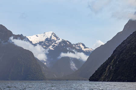 Bad weather in Fiordland National Park. South Island, New Zealandの写真素材