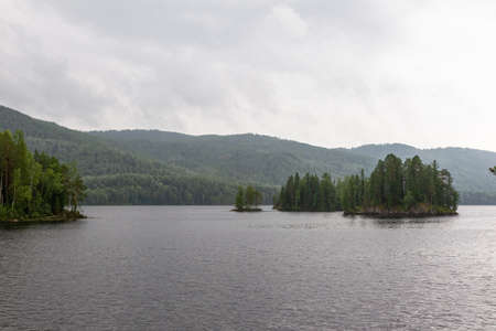 Forest islands of Lake Tagasuk. Siberia. Krasnoyarsk region, Russiaの写真素材