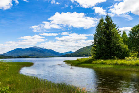 Landscapes on Lake Tagasuk. Mount Kizya. Siberia, Russiaの写真素材