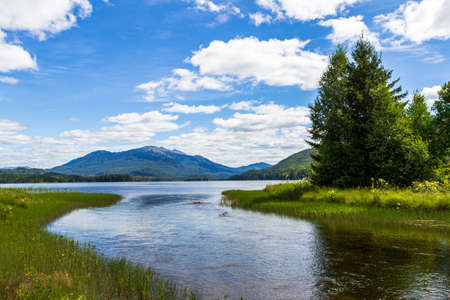 View of Mount Kizya. Tagasuk lake, Siberia, Russiaの写真素材