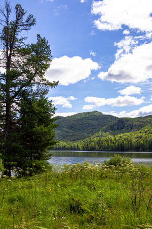 Cloudy landscape at Lake Tagasuk. Russiaの写真素材