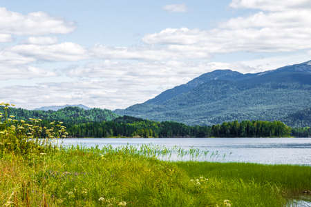 View of Mount Kizya from Lake Tagasuk. Krasnoyarsk Territory, Russiaの写真素材