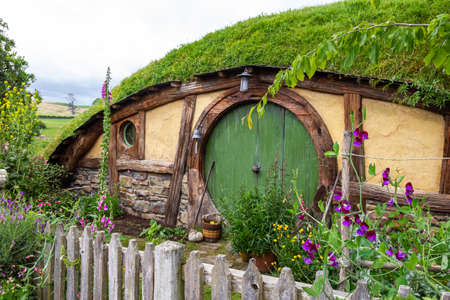 Matamata, North Island, New Zealand-11 20 2019: Hobbit cabins in Hobbiton.のeditorial素材