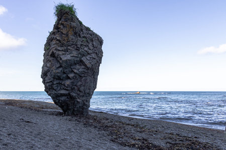 Bird's Cape. Bizarre rocks. Okhotsk Sea coast. Sakhalin, Russia