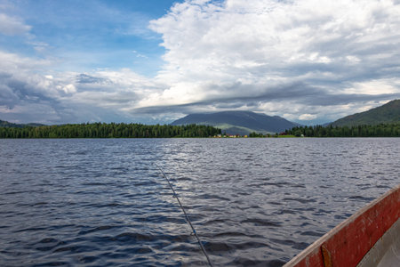 Landscapes of Lake Tagasuk. Islands on the lake. Siberia, Russia