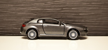 Model car grey metallic  on the white isolated backgroundの写真素材