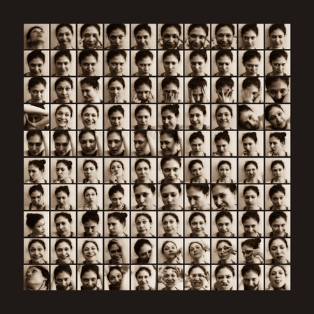 100 shots of women emotionsの写真素材
