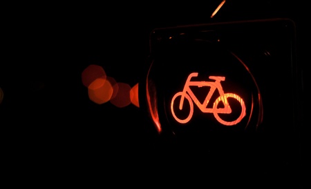 traffic lights bicycleの写真素材