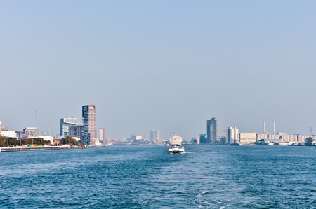 Maas river  skyline. Rotterdam,  Netherlandsの写真素材