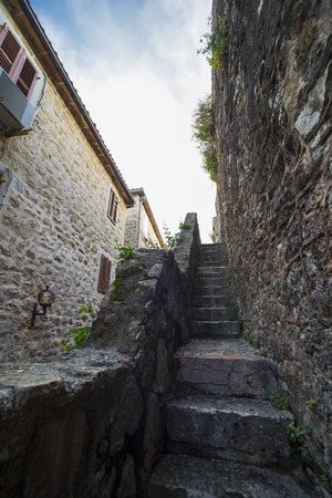 the old town in Budva, Montenegro in Europeの写真素材