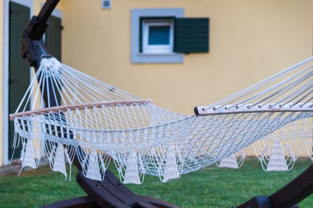 hammock to relax in a villa in the hotel complexの写真素材