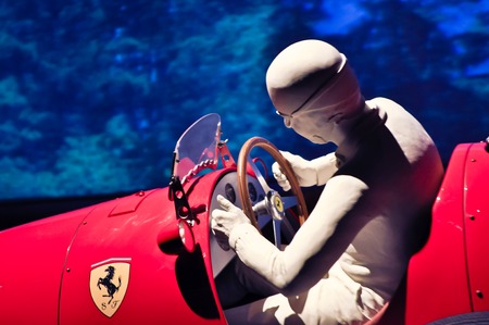 Racing legends attraction in amusement park Ferrari World at Yas Island in Abu Dhabi, United Arab Emirates, 2012-11-28のeditorial素材