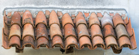 the old tiled roof in old town