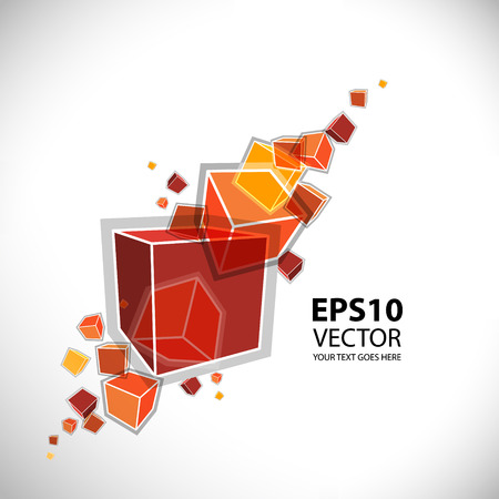 Colorful Flying Cubes Background のイラスト素材