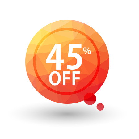 Orange triangular price vector bookmark 45 percent sale off. isolated のイラスト素材