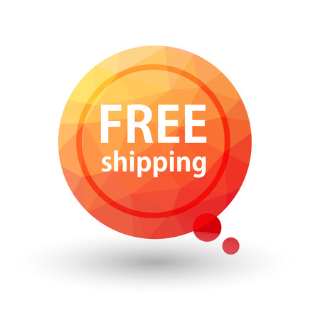 Orange triangle free shipping vector bookmark label. isolated from background. layered. のイラスト素材