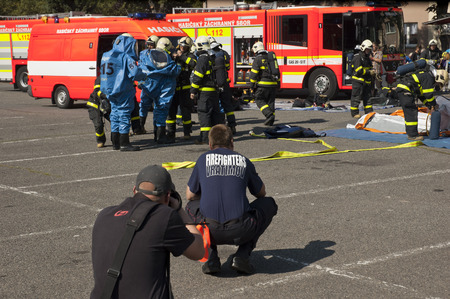 VRATIMOV-SEPTEMBER 7: rescue and emergency services open day. Units at car crash training on September 7, 2013 in VRATIMOV, Czech republic.
のeditorial素材