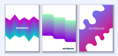 Set of modern abstract covers. Futuristic composition of gradient shapes. Modern design. Vector illustration.のイラスト素材