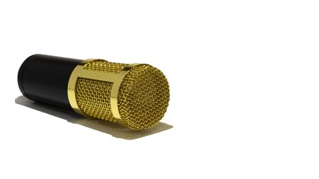 Microphone for recording sound on white backgroundの写真素材