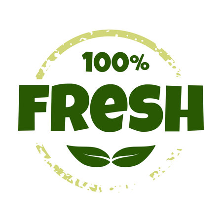 Raw, Healthy Food Badge, tag for Cafe, Restaurants and Packaging. fresh. Letteringのイラスト素材