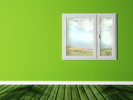 Interior design scene with a windowの写真素材