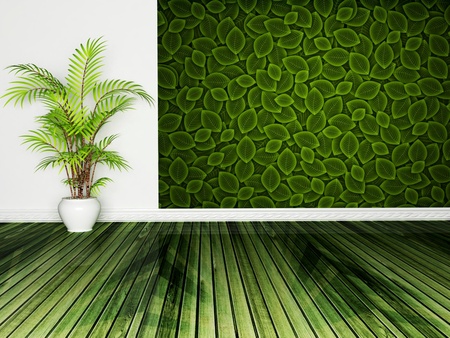 Interior design scene with a plantの写真素材