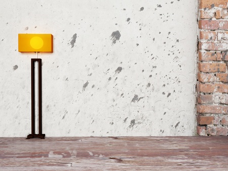 Interior design scene with a floor lampの写真素材