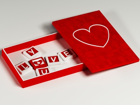 nice box with the blocks with the heartの写真素材