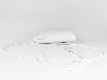 computer mouse on white background, renderingの写真素材
