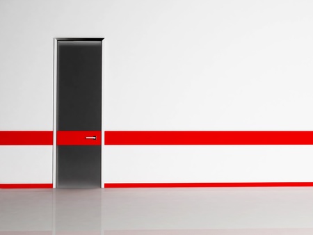 Interior design scene with the door, renderingの写真素材