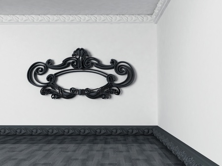 Empty bright room with a fretwork, renderingの写真素材